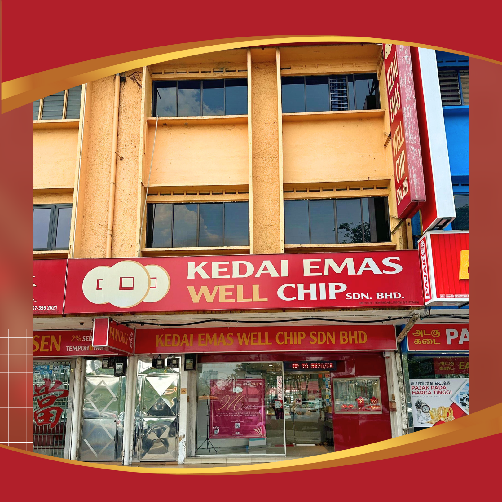 Well chip Emas, Pandan