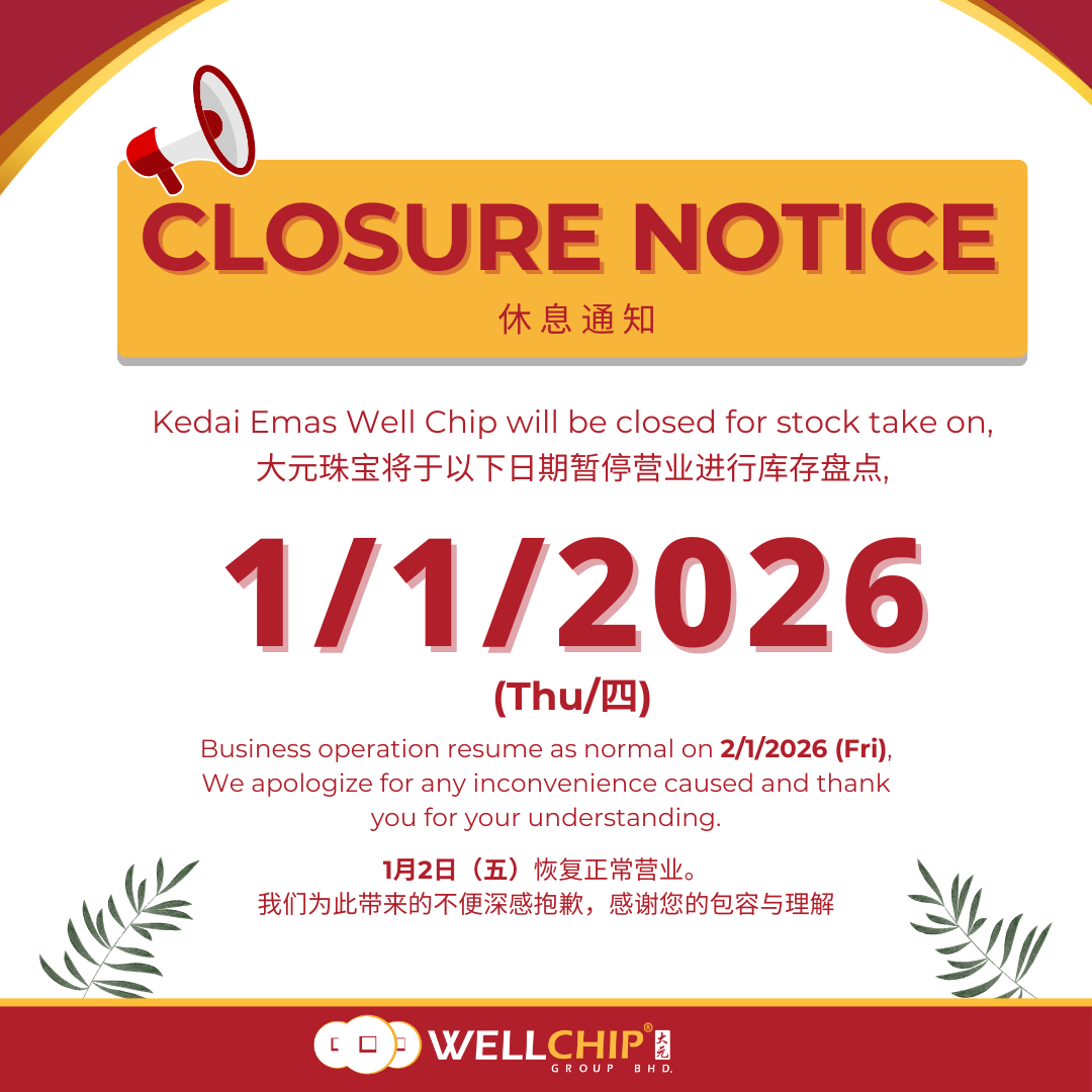 Closure notice Kedai Emas - 2026 square