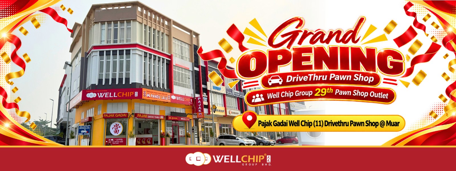 Grand opening kedai pajak well chip, muar